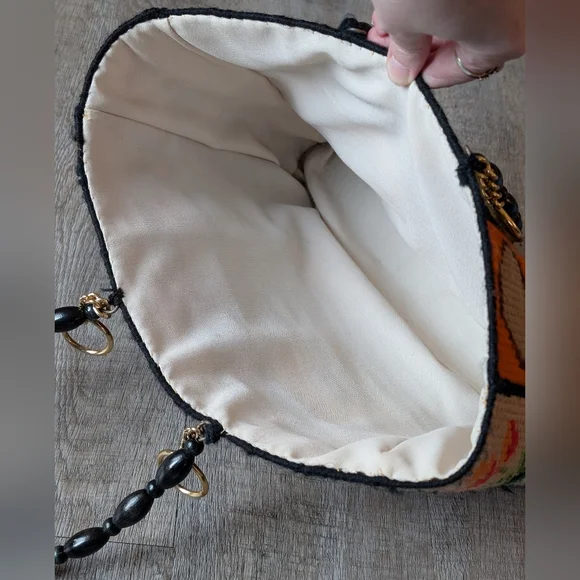 1970s Columbia Minerva "Ecology" Needlepoint Handbag Patchwork Vintage - Picture 4 of 10